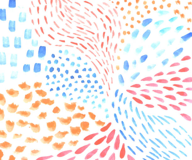istock Abstract geometrical illustration of watercolor pattern with simple strokes. 1149912636