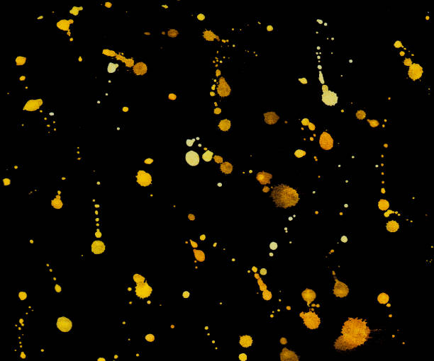 istock Abstract illustration of watercolor pattern with simple strokes on black background. 1149912672