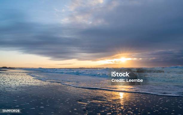 Dramatic Sunrise Over Jersey Shore Stock Photo - Download Image Now - Long Beach Island, New Jersey, Backgrounds