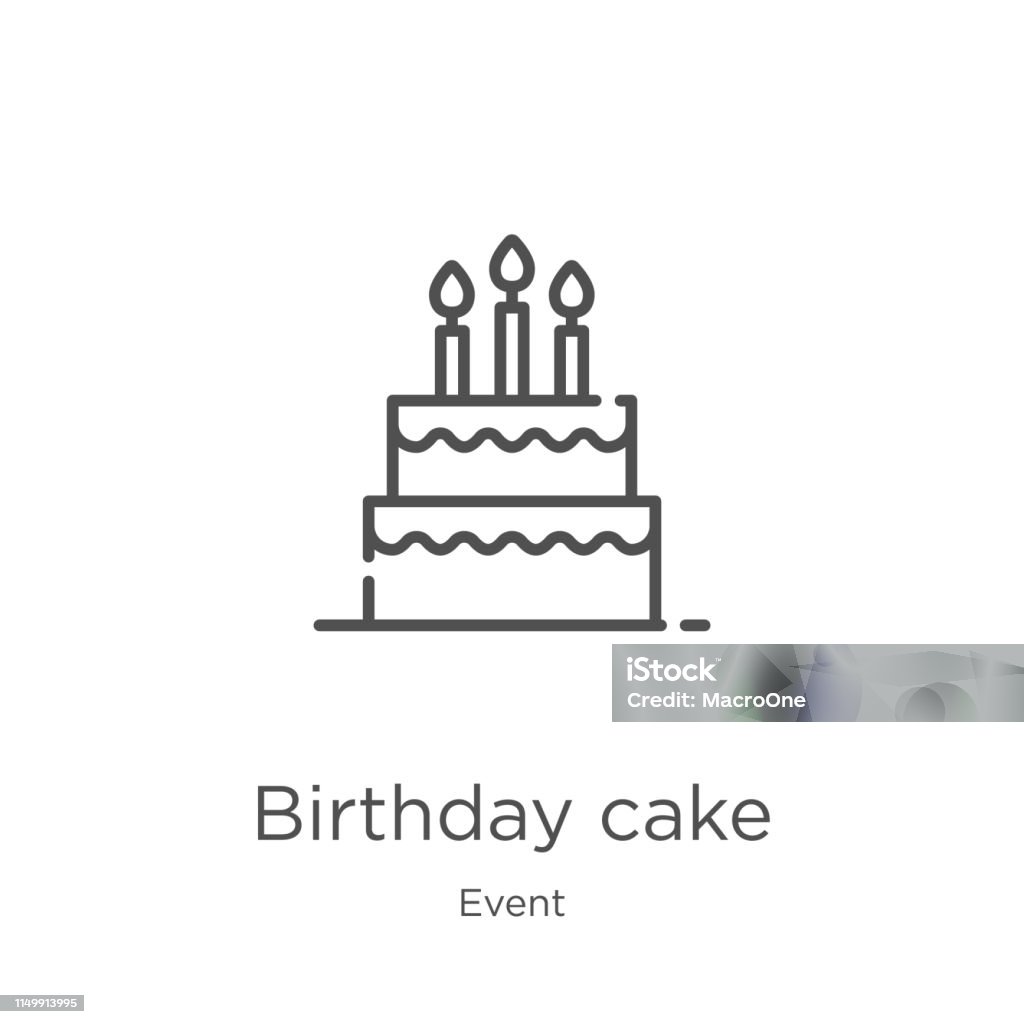 Birthday Cake Icon Vector From Event Collection Thin Line Birthday ...