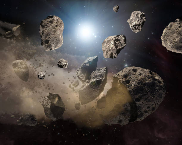 istock Meteorites pieces from the moon Deep space image, science fiction fantasy ideal for wallpaper and print. Elements of this image furnished by NASA 1149919164