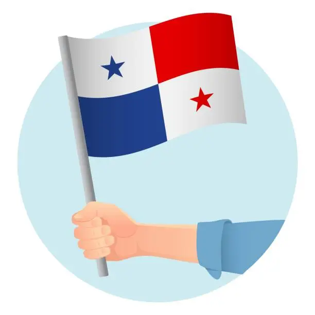 Vector illustration of flag in hand