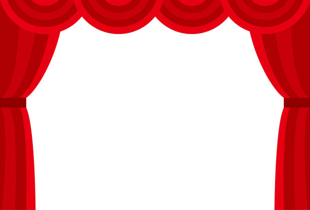 Stage curtains (drop curtain) Stage curtains (curtains) curtain call stock illustrations