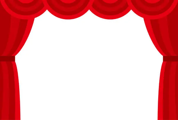 Vector illustration of Stage curtains (drop curtain)
