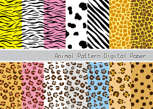 Seamless pattern set with animal patterns