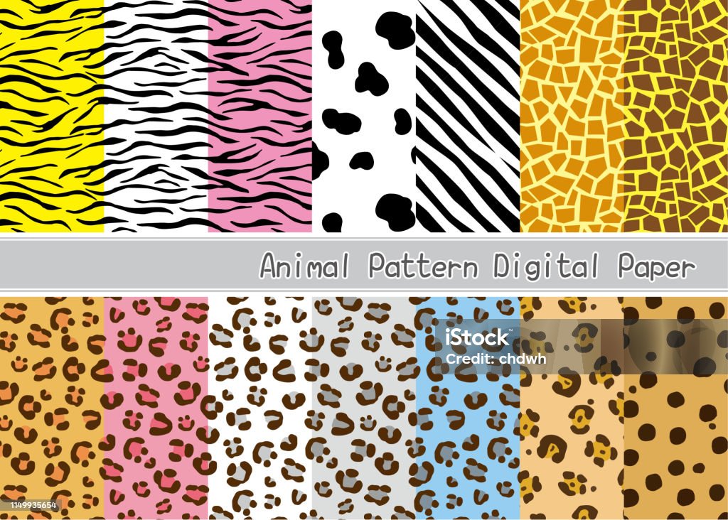 Seamless pattern set of animal patterns Seamless pattern set with animal patterns Pattern stock vector