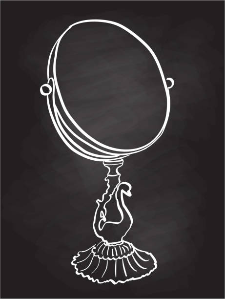 ilustraciones, imágenes clip art, dibujos animados e iconos de stock de antiguo espejo tocador giratorio pizarra - narcistic