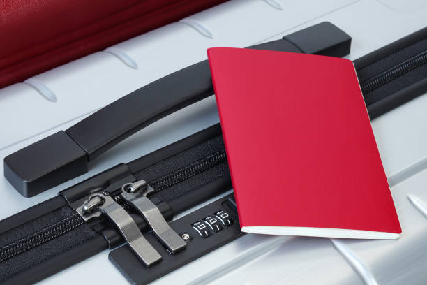 istock Passport  on suitcases close-up 1149949341