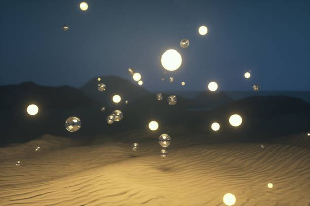 istock 3d rendering, the wide desert, with stripes shapes. 1149978112