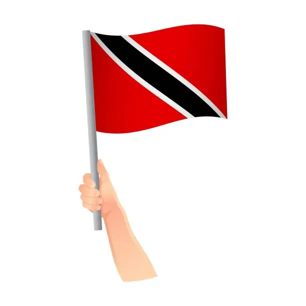 Vector illustration of flag in hand