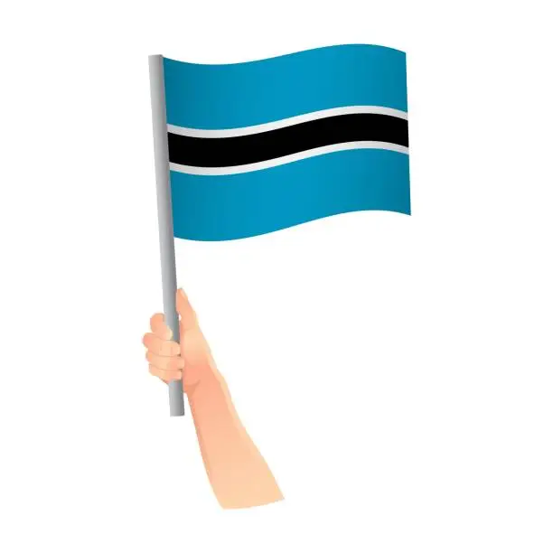 Vector illustration of flag in hand