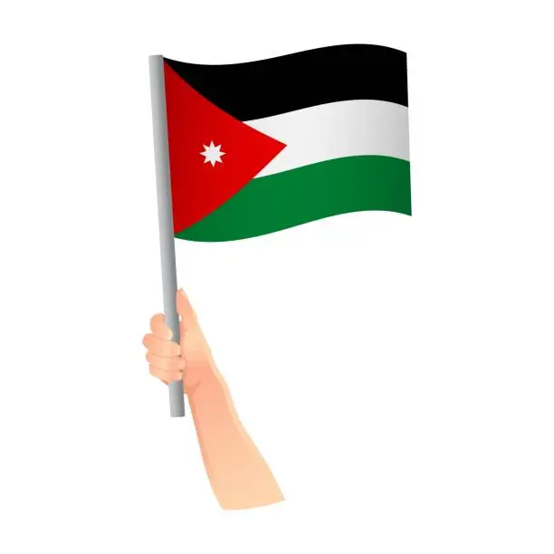 Vector illustration of flag in hand