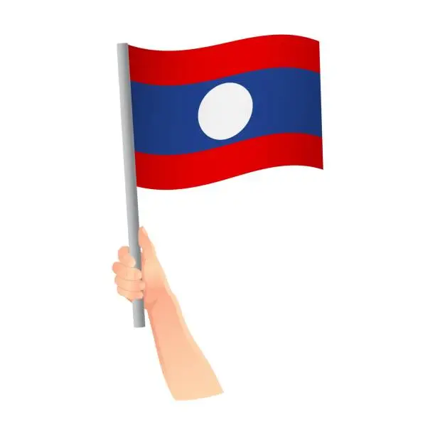 Vector illustration of flag in hand