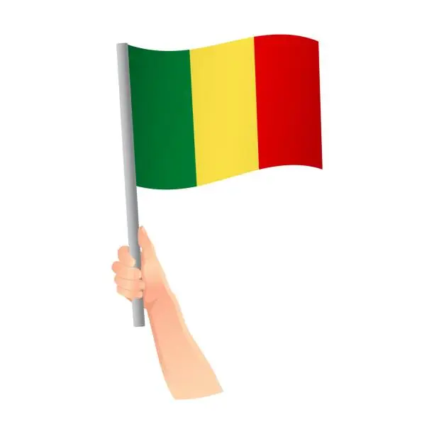 Vector illustration of flag in hand