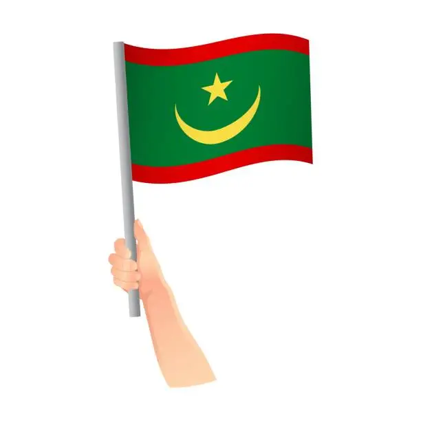 Vector illustration of flag in hand