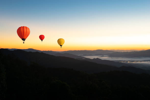 istock Sunset Mountain View has a floating balloon in the sky. 1149988884