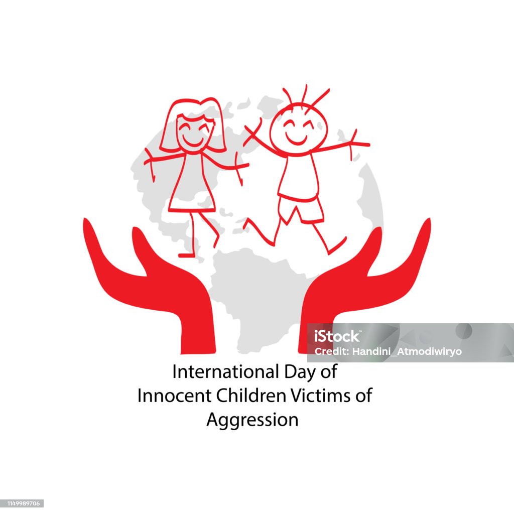 International Day of Innocent Children Victims of Aggression Child Abuse stock vector
