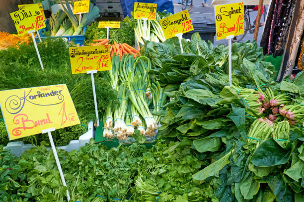 Herbs and vegetables for sale Herbs and vegetables for sale at a market majoran stock pictures, royalty-free photos & images