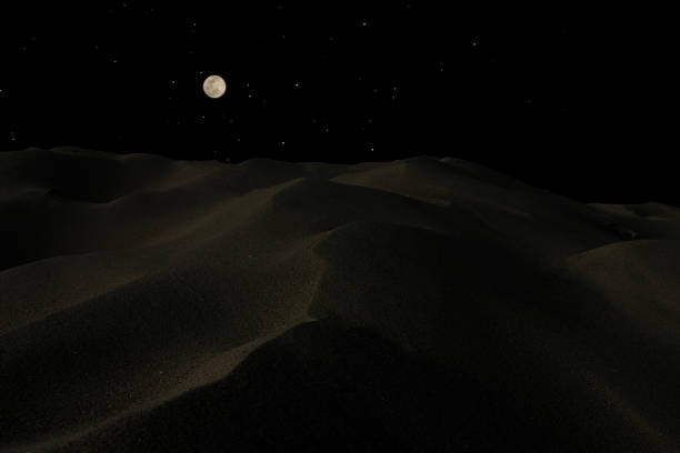 istock The desert background texture with full moon sky and star. 1150008170