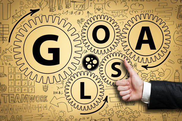 istock GOALS with wheels and diagrams  / Yellow background concept (Click for more) 1150014505