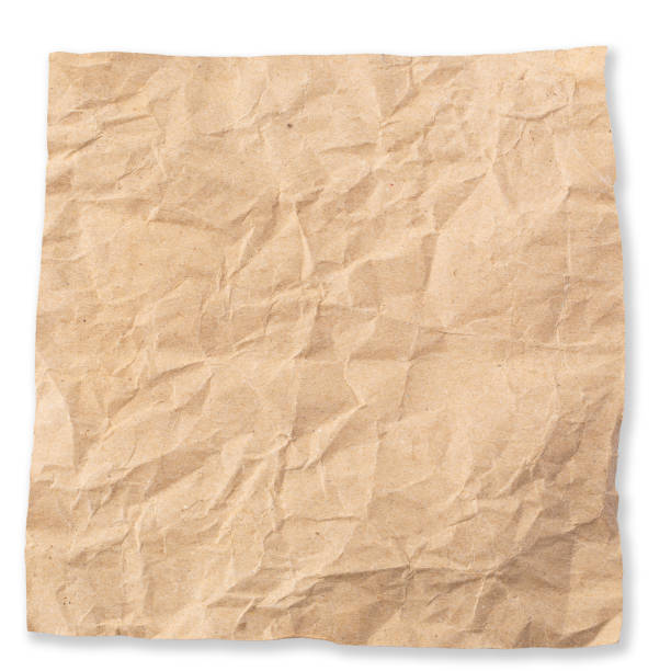 istock Used brown paper a isolated over white background. 1150016389