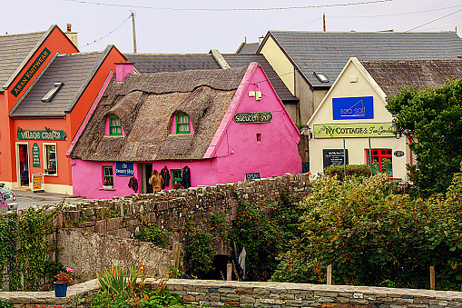 At Doolin - Ireland- On 08/25/2014 - Traditional colorful houses in the little village of Doolin, County clare, Ireland