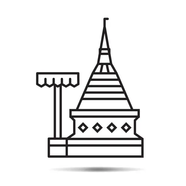Vector illustration of Doi Suthep Chiang Mai Thailand icon