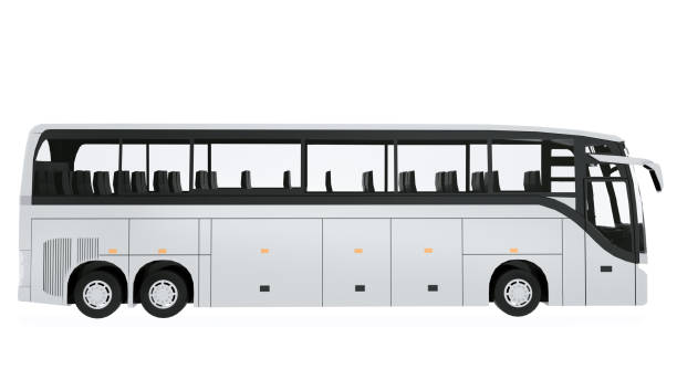 coach bus mock-up 3d illustration - bus coach bus travel isolated imagens e fotografias de stock