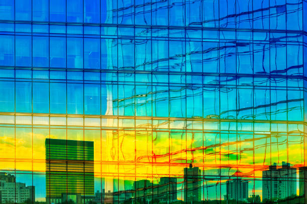 Many floor of this Skyscraper abstract with each window and row looking exactly the same as the others.