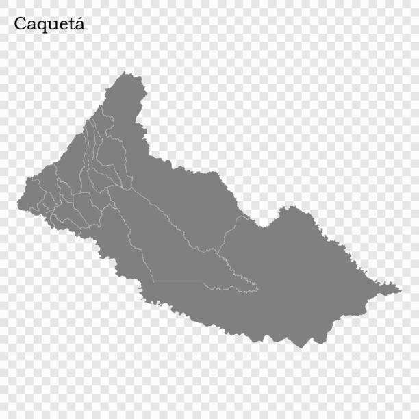 ÐÐ»Ñ ÐÐ½ÑÐµÑÐ½ÐµÑÐ° High Quality map of Caqueta is a state of Colombia, with borders of the districts caqueta stock illustrations