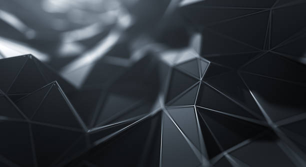 superficie geométrica abstracta (negro) - forma fotos fotografías e imágenes de stock