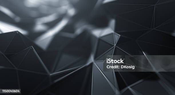 Abstract Geometric Surface Stock Photo - Download Image Now - Abstract, Backgrounds, Black Color