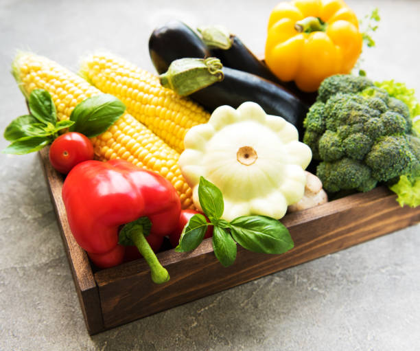 different raw vegetables