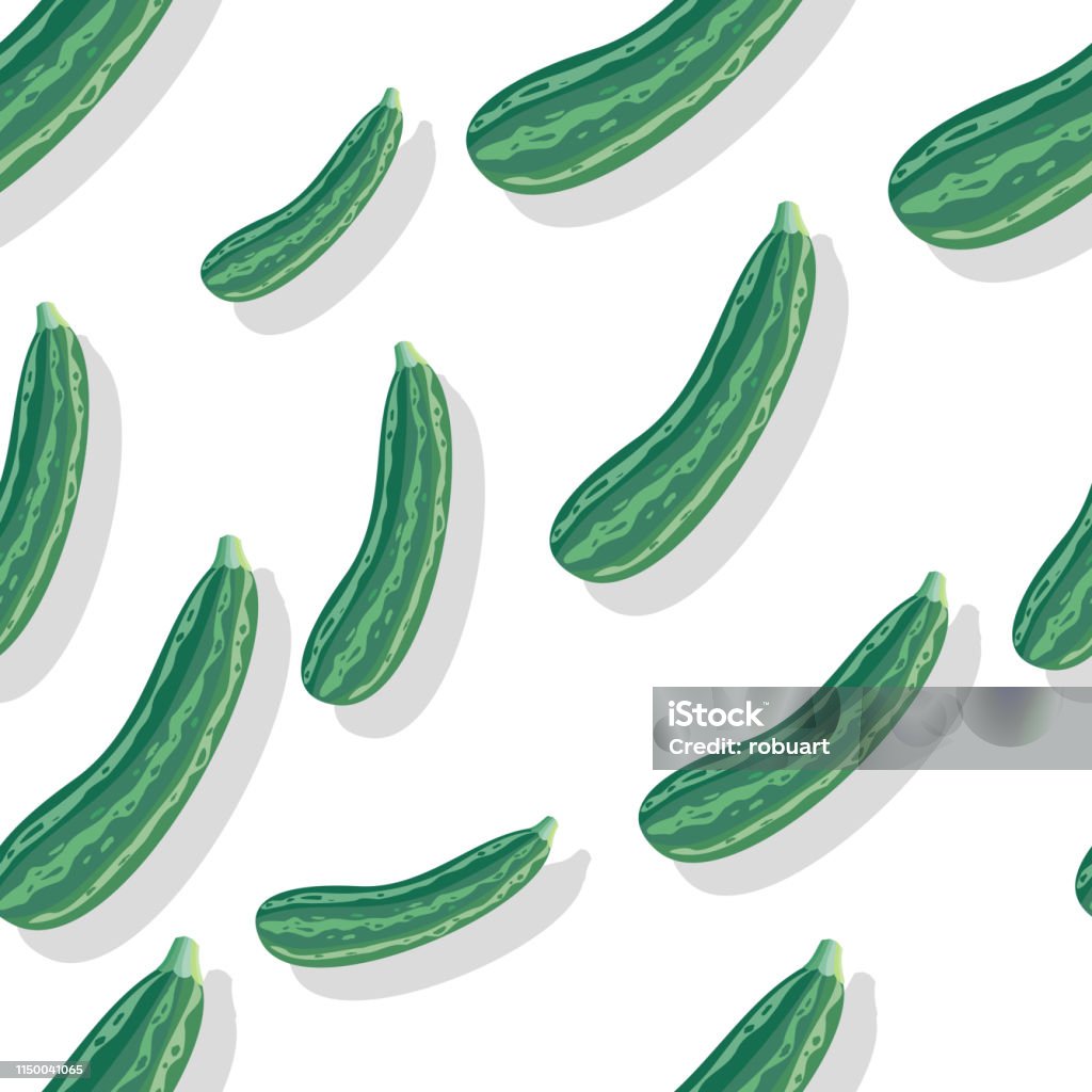 Zucchini Pattern Zucchini Seamless Pattern Vector Illustration Stock Illustration ...