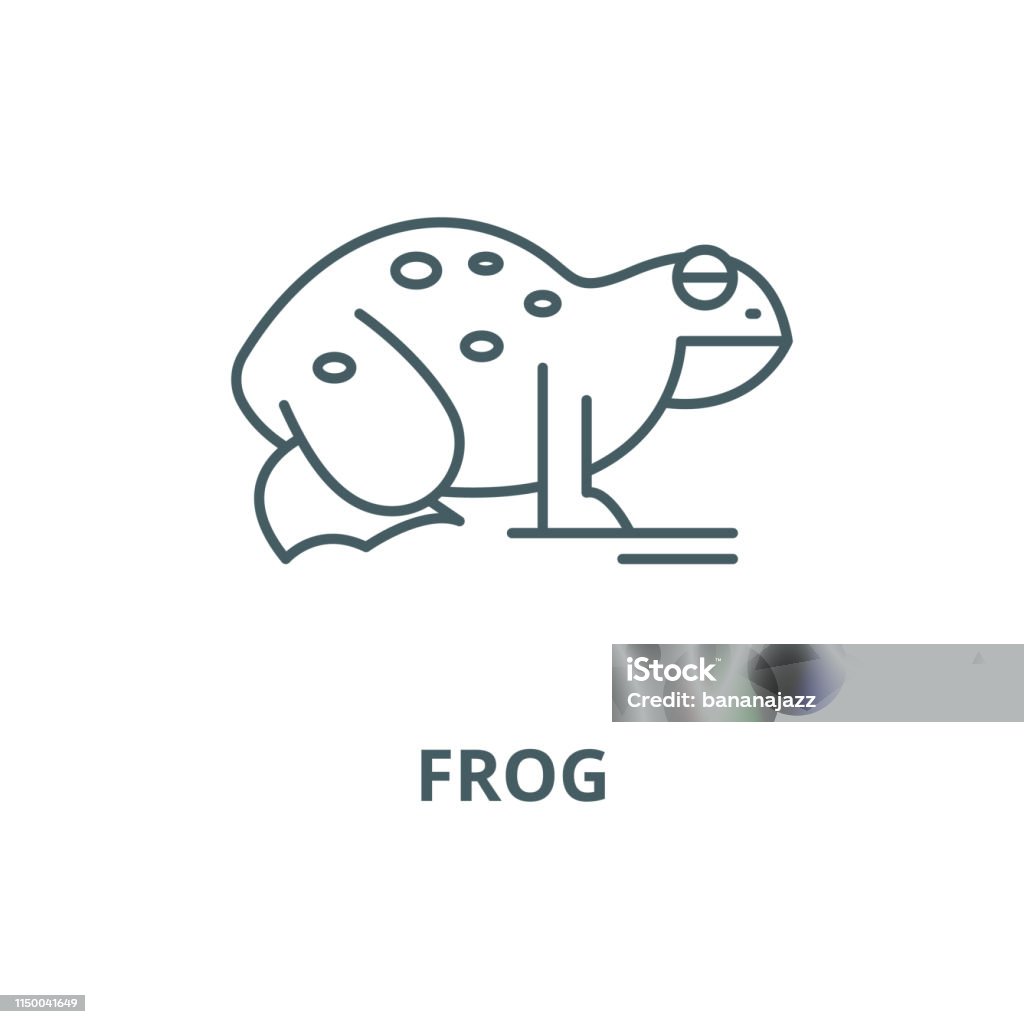 Frog vector line icon, linear concept, outline sign, symbol Frog vector line icon, outline concept, linear sign Amphibian stock vector