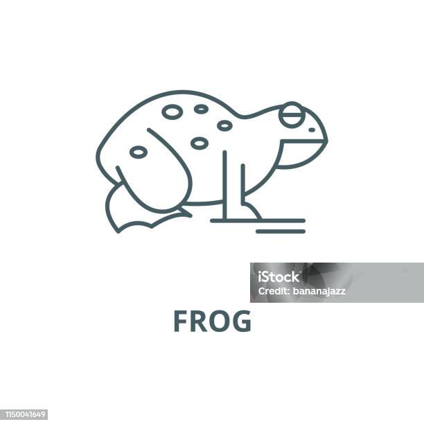 Frog Vector Line Icon Linear Concept Outline Sign Symbol Stock Illustration - Download Image Now