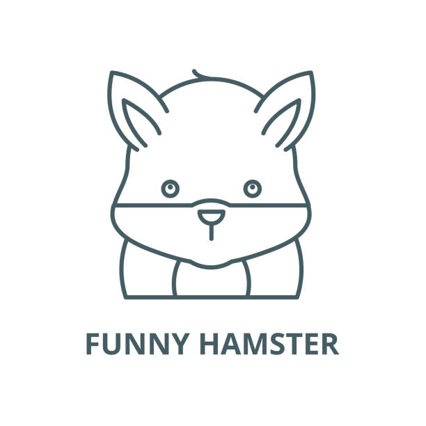 재미 햄스터 벡터 라인 아이콘, 선형 개념, 개요 기호, 기호 - rodent hamster small apartment stock illustrations