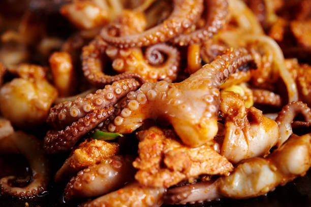 Korean spicy stir fried octopus