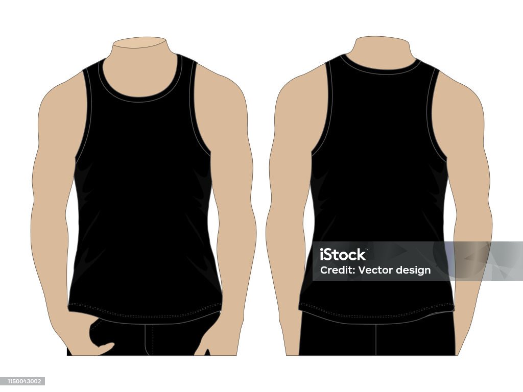 Black Tank Top Vector For Template Stock Illustration - Download
