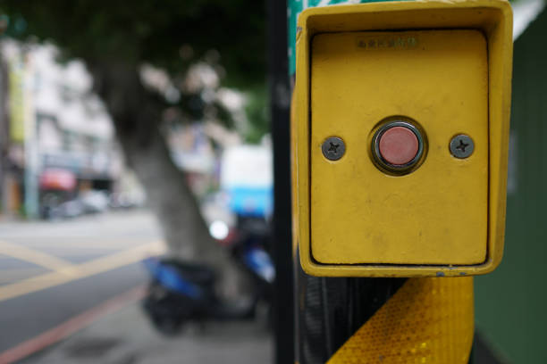 istock Crosswalk button for pedestrian. Push this button to cross. 1150044516