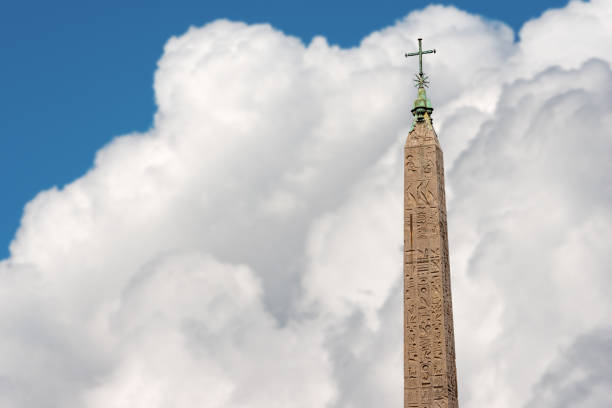 Flaminio Obelisk, built by the Egyptians in the XIIth century BC, Piazza del Popolo, Rome, UNESCO world heritage site, Latium, Italy, Europe