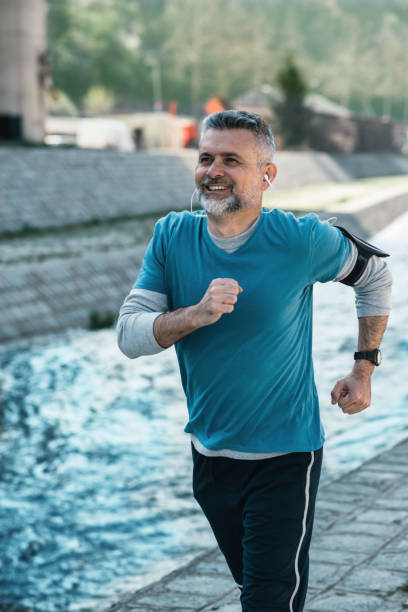 istock Mature man jogging in the morning 1150047294