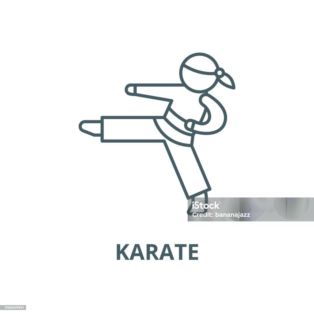 Karate vector line icon, linear concept, outline sign, symbol Karate vector line icon, outline concept, linear sign Aikido stock vector