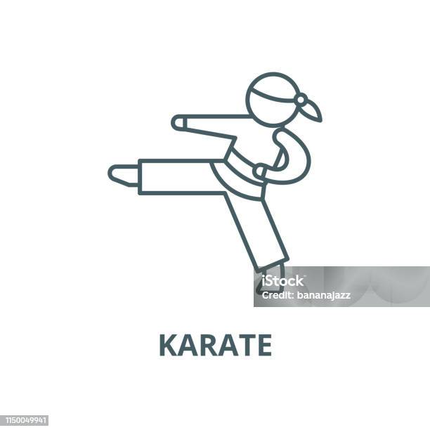Karate Vector Line Icon Linear Concept Outline Sign Symbol Stock Illustration - Download Image Now