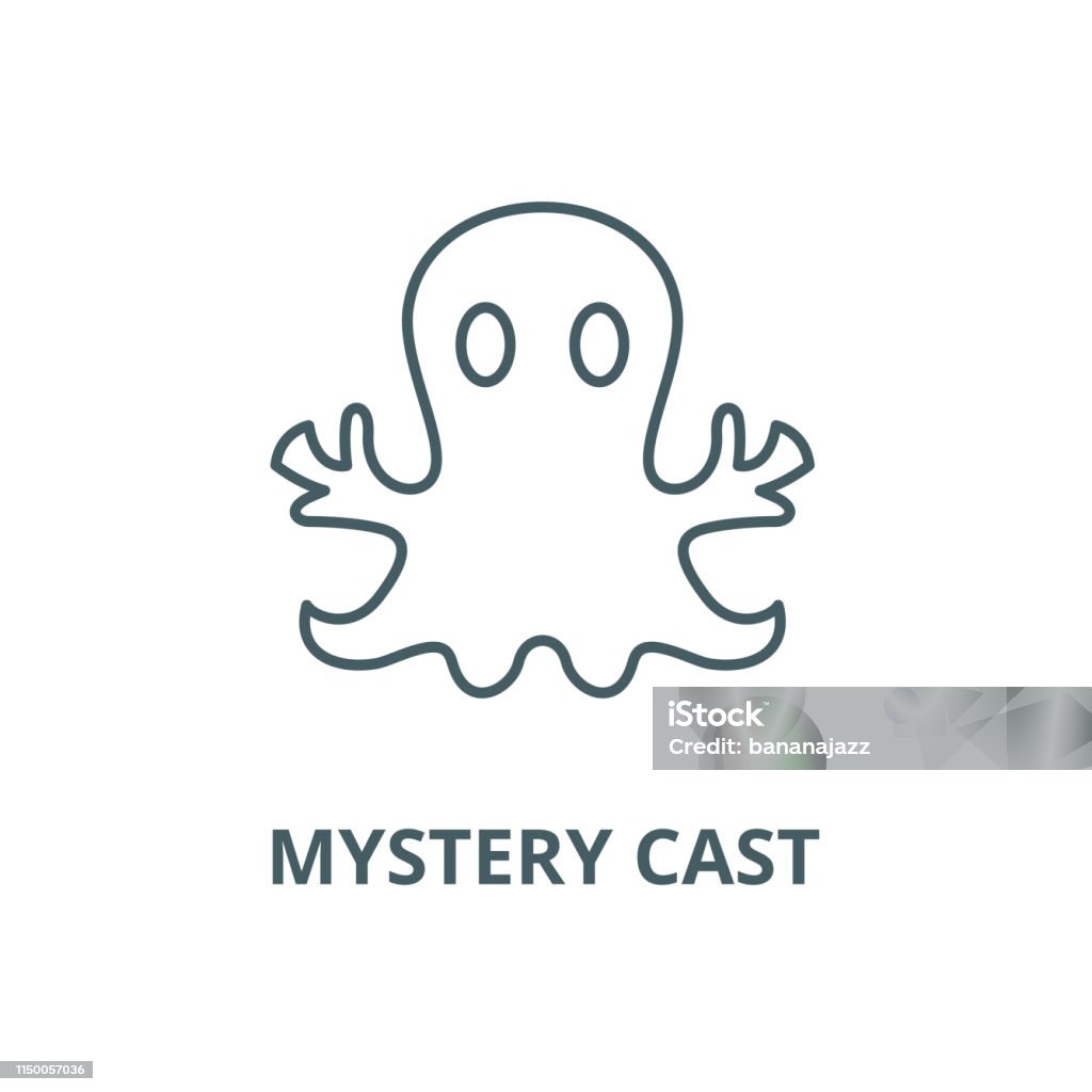 Mystery cast vector line icon, linear concept, outline sign, symbol Mystery cast vector line icon, outline concept, linear sign Alchemy stock vector