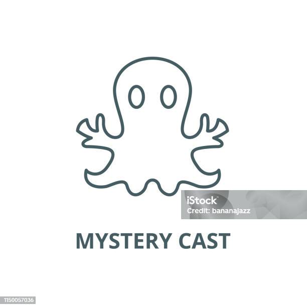 Mystery Cast Vector Line Icon Linear Concept Outline Sign Symbol Stock Illustration - Download Image Now