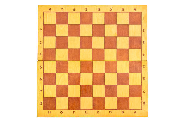 istock Wooden chess board isolated on white. 1150057118