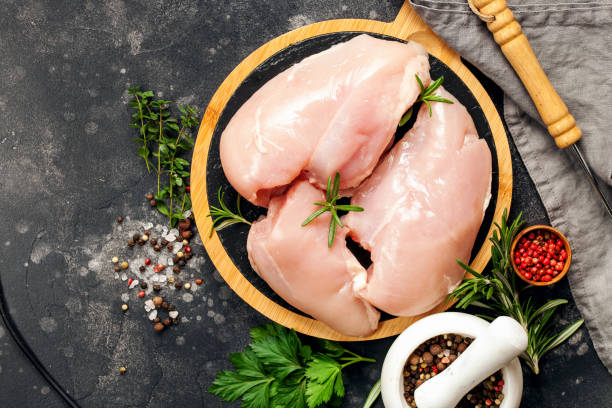 istock Raw chicken fillet with spices 1150058686