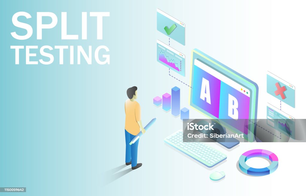 Split Test Visualisation Split Testing Vector Concept For For Web Banner Website Page Stock ...