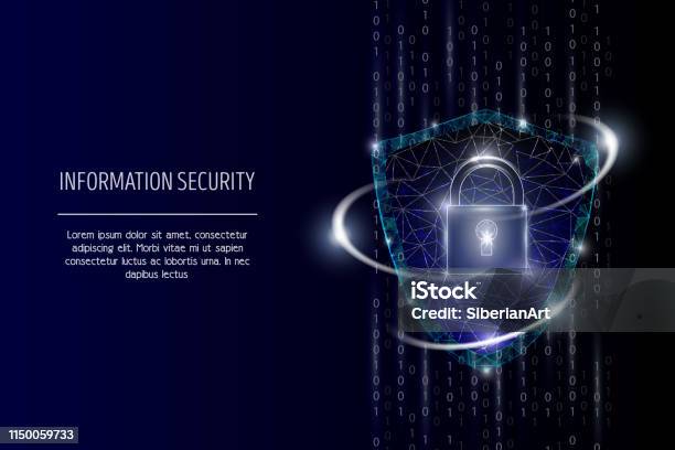 Secure Inormation Graphics Information Security Vector Polygonal Art Style Illustration Stock ...